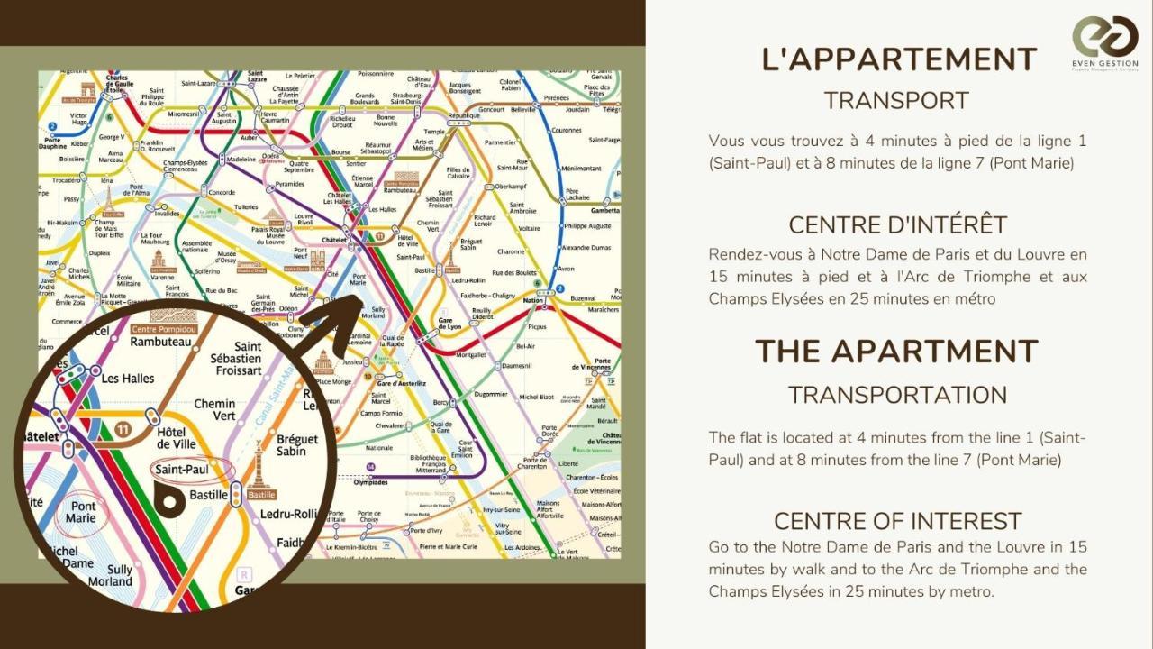 Typical Parisian Duplex#4Pers#Le Marais Apartment Bagian luar foto